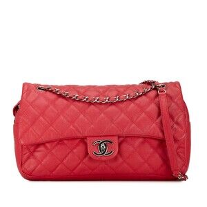 Auth Chanel Jumbo Caviar Easy Flap Bag #230527C21B